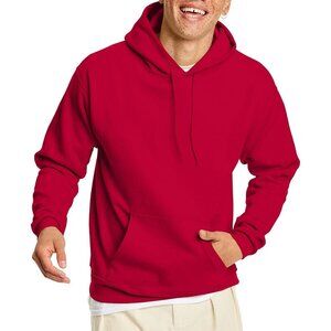Men's Deep Red Hoodie Sweatshirt Shirt Styling Midweight Fleece Pullover Design